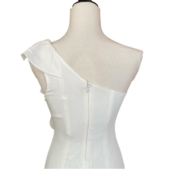 Cinq à Sept Jovette Ivory One-Shoulder Ruffle Gown Size 2 Formal Evening - Picture 8 of 16
